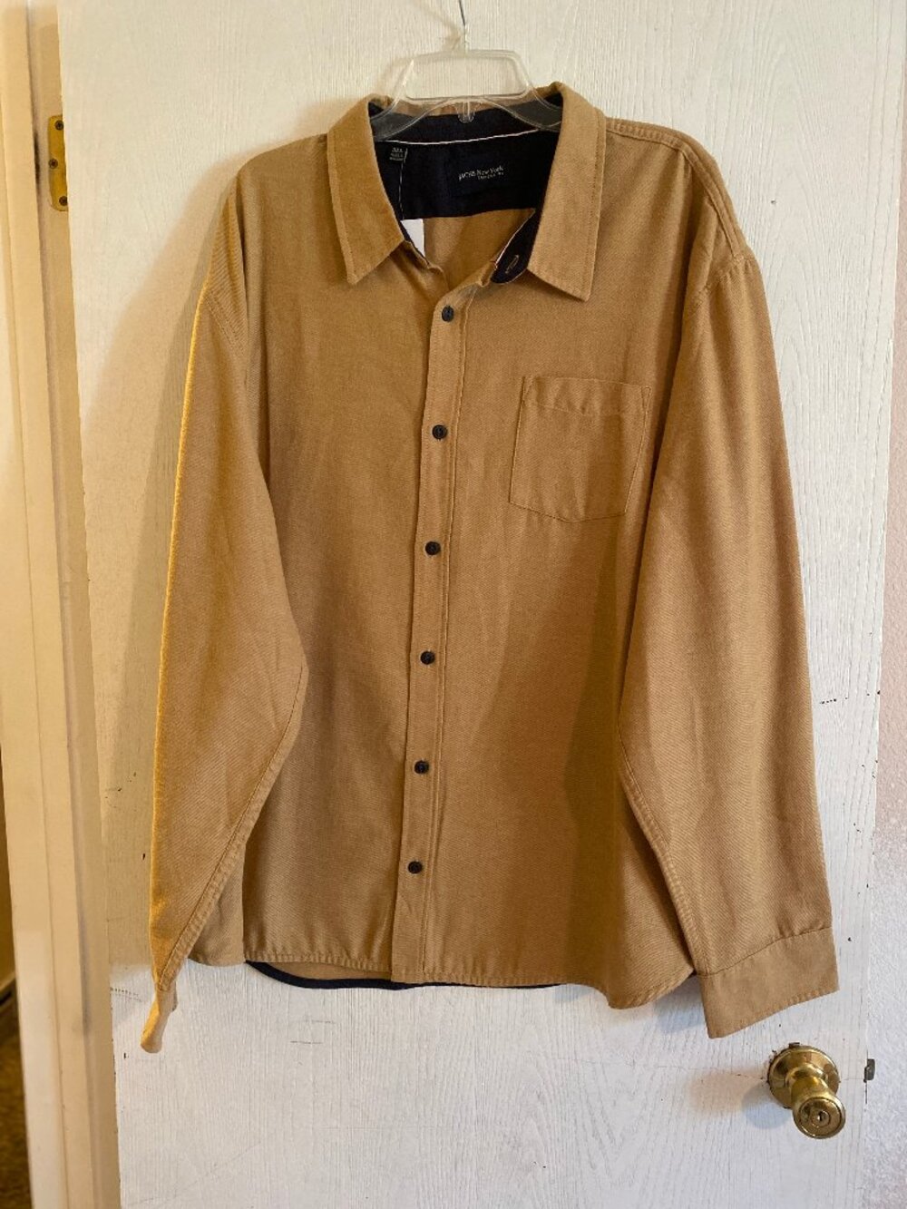 Jachs New York Cotton/Poly Blend Camel Shirt Flannel Mens Size XXXL 3XL NWT